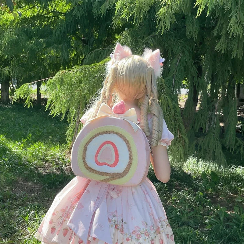 Strawberry Cake Bow Backpack