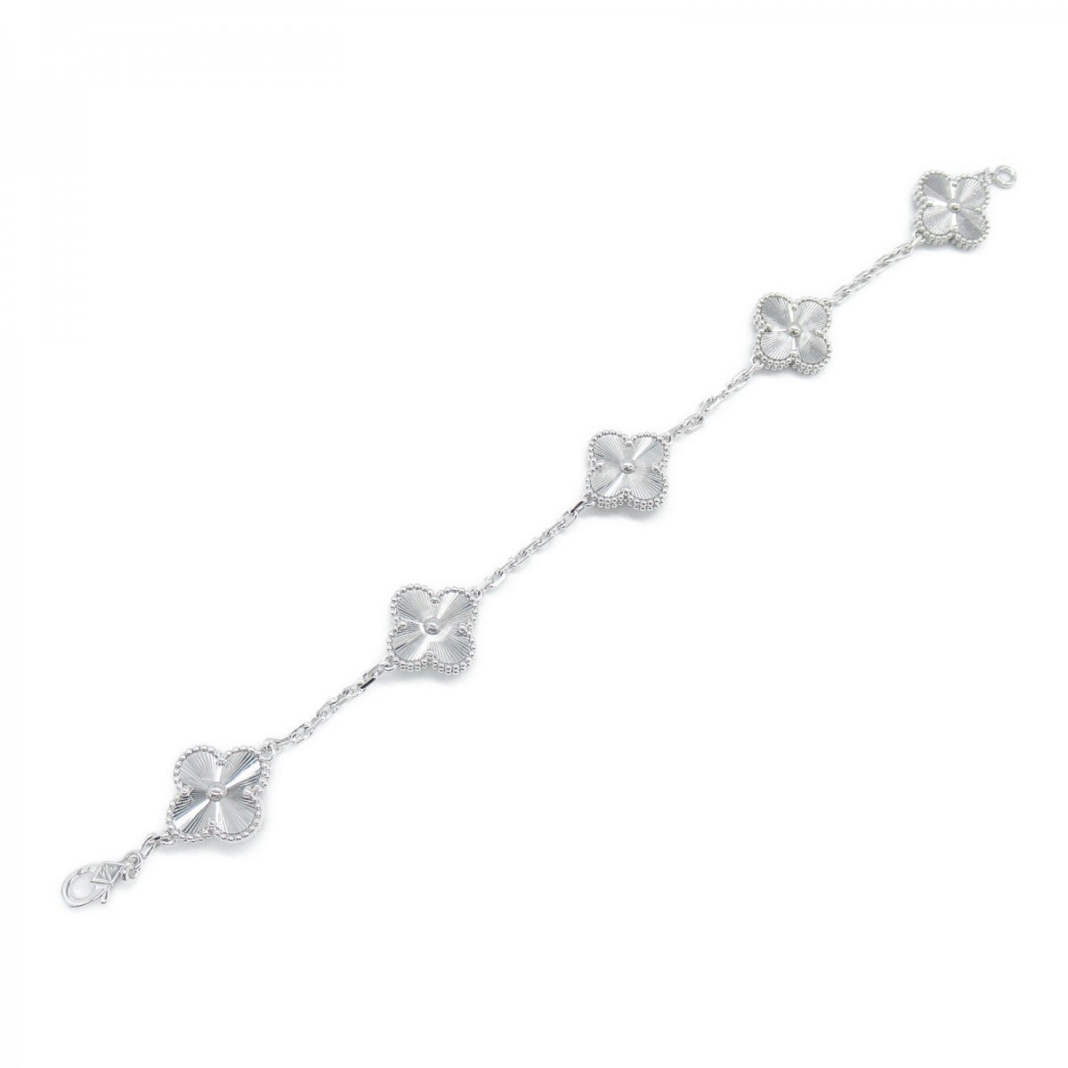 Full Silver 5 Motif Clover Bracelet