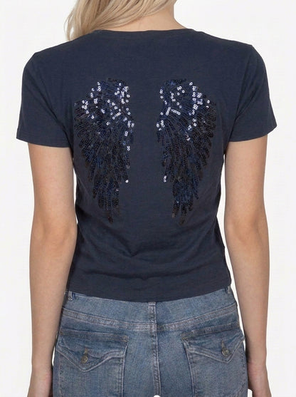 Angel Wings Sequin Tee