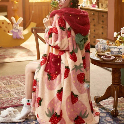 Soft & Cozy Strawberry Robe