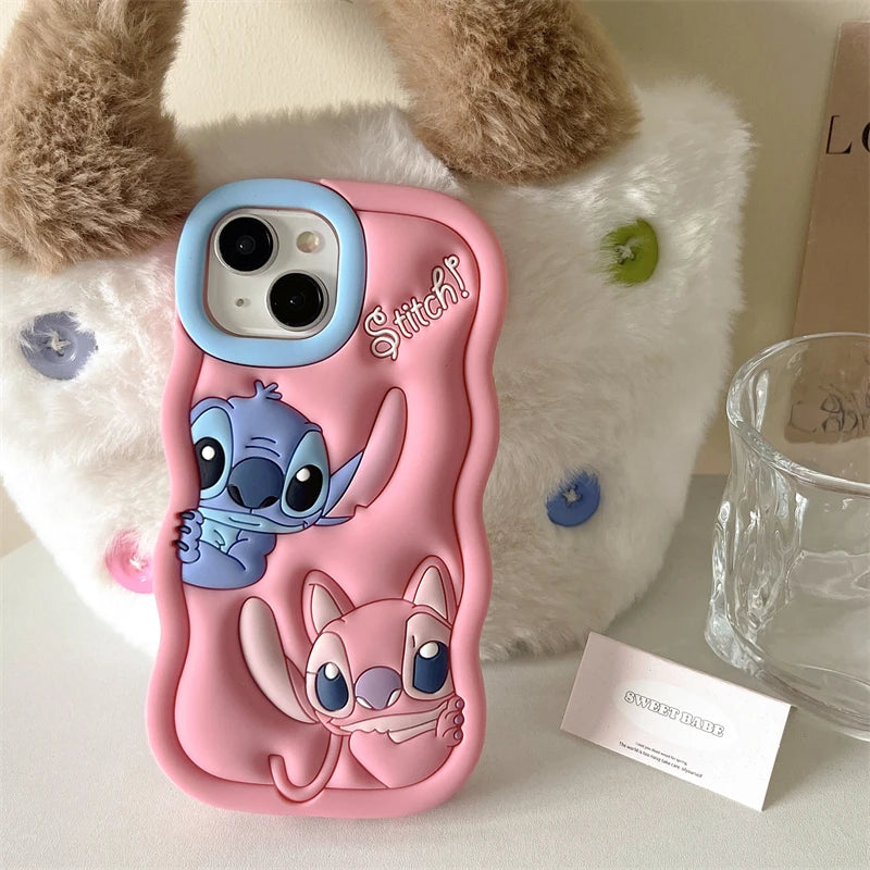 Stitch Angel Wavy iPhone Case