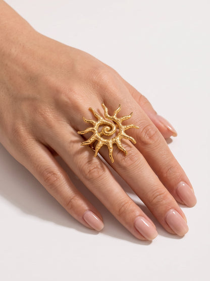 Mythological Spiral Sun Ring