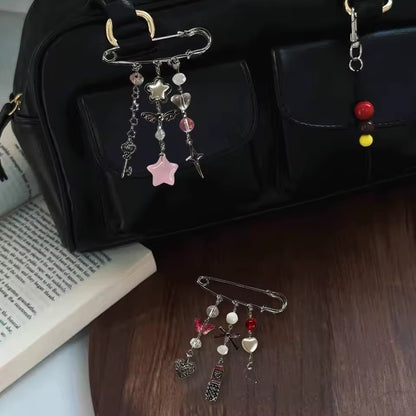 Safety Pin Charms Brooch