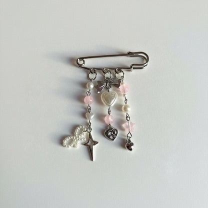 Safety Pin Charms Brooch