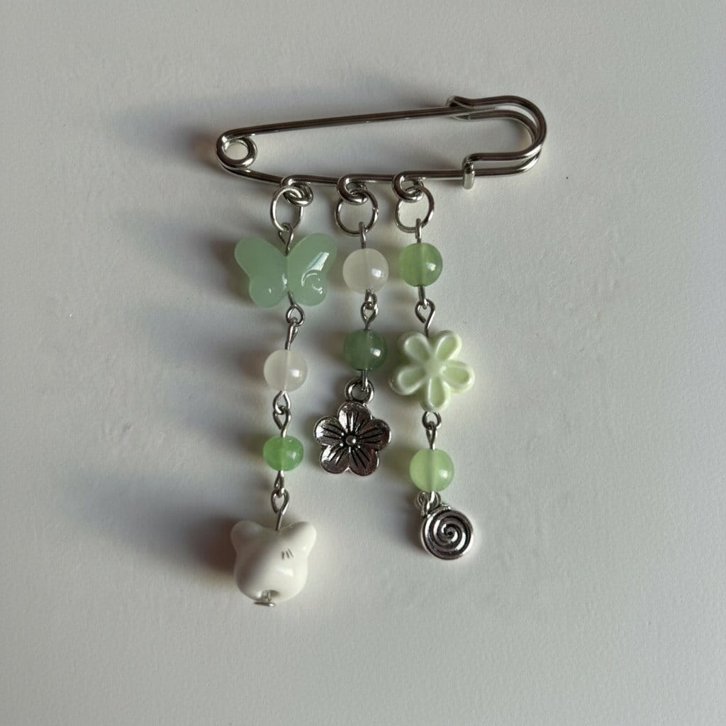 Safety Pin Charms Brooch