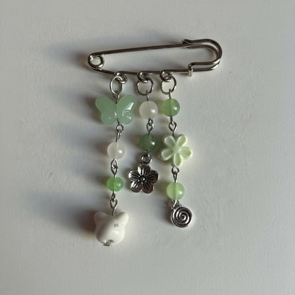 Safety Pin Charms Brooch