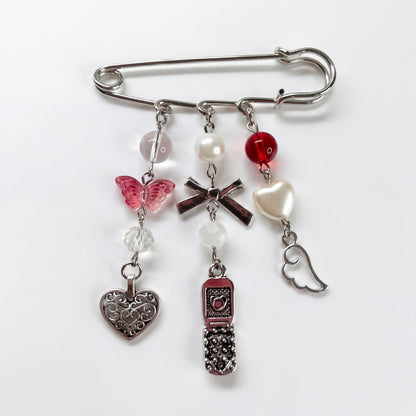 Safety Pin Charms Brooch