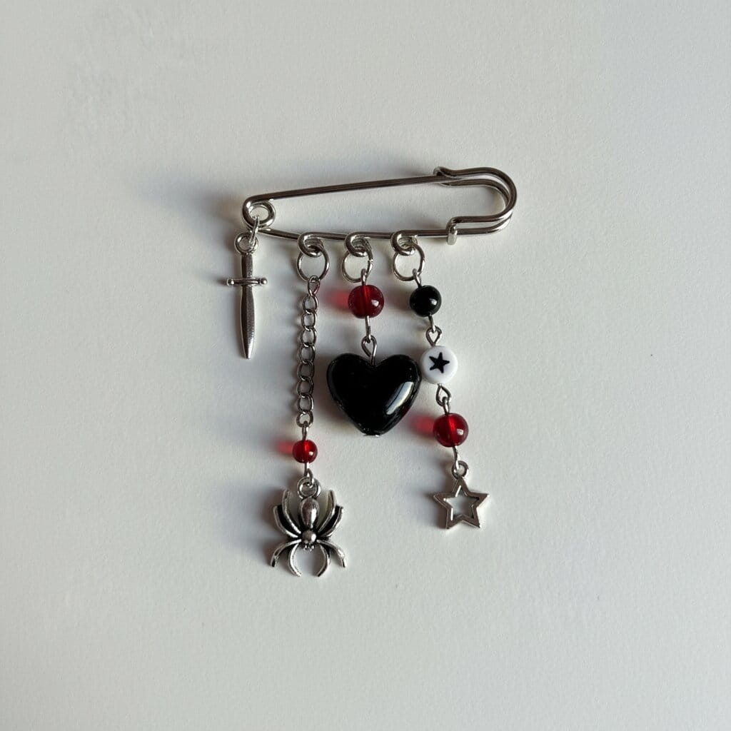 Safety Pin Charms Brooch