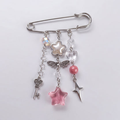 Safety Pin Charms Brooch