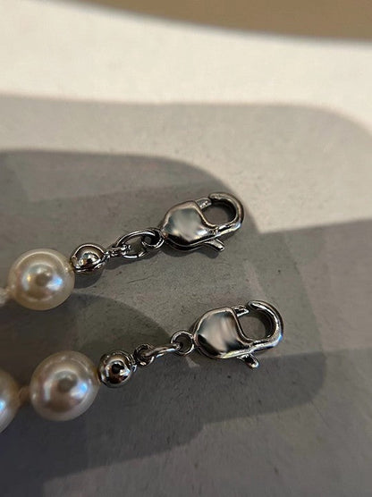 Saturn Orb Pendant Pearl Necklace