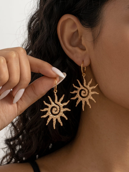 Mythological Spiral Sun Earring