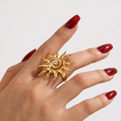 Mythological Spiral Sun Ring
