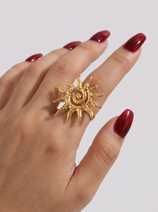 Mythological Spiral Sun Ring
