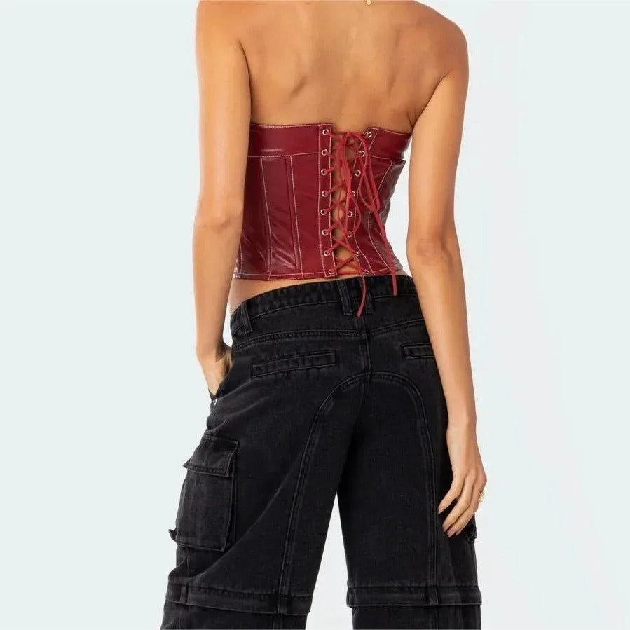 Scarlet Witch Leather Corset Top