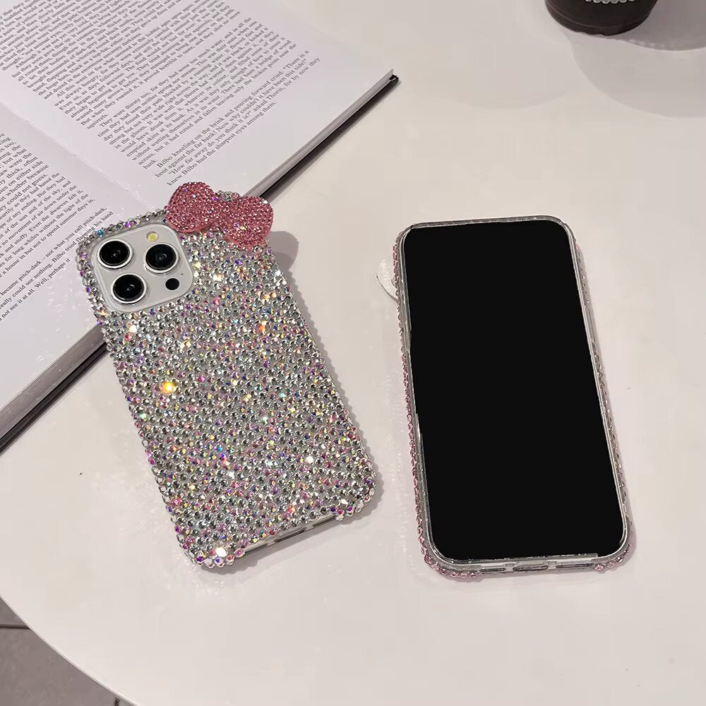 3D Bowknot Bedazzled iPhone Case