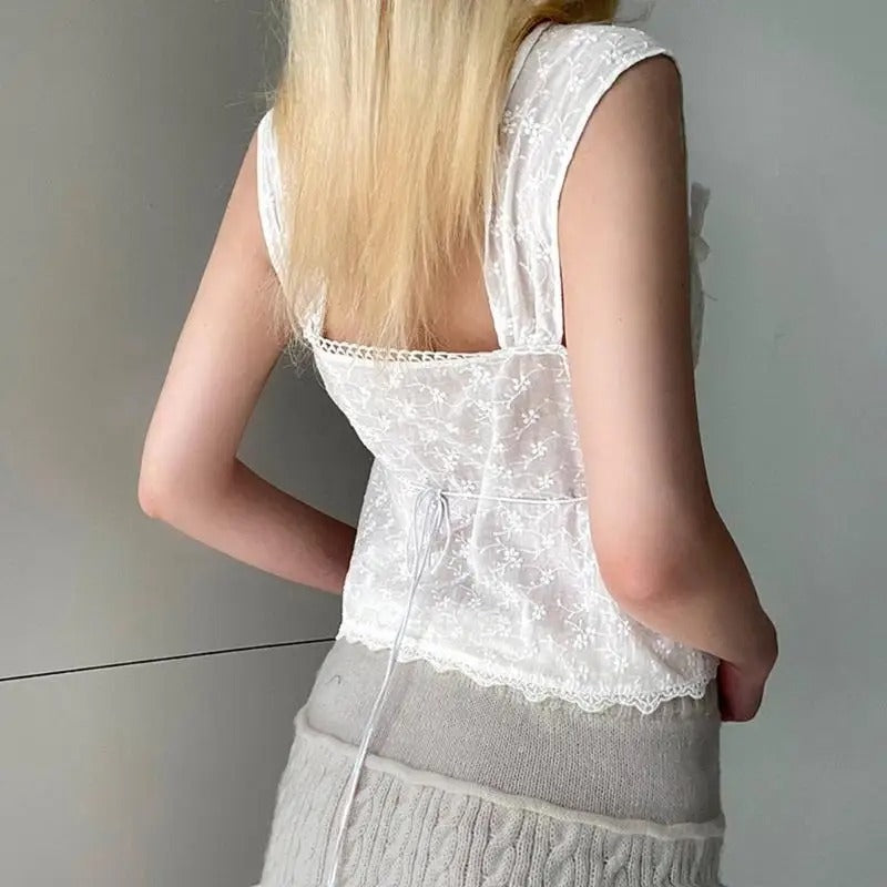 Seraphina Lace Ribbon Blouse