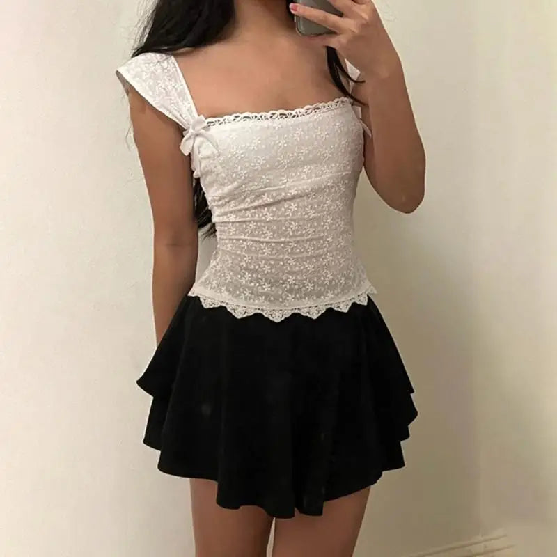 Seraphina Lace Ribbon Blouse