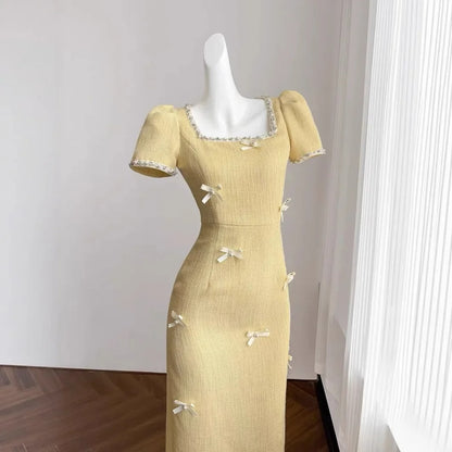 Serendipity Bow Ribbons Midi Dress