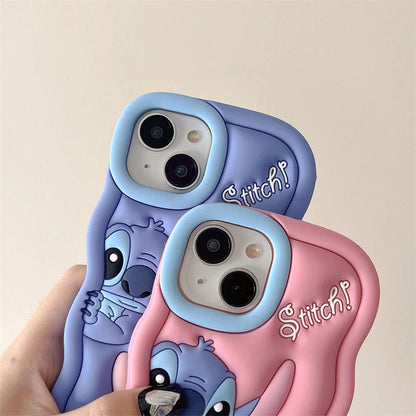 Stitch Angel Wavy iPhone Case