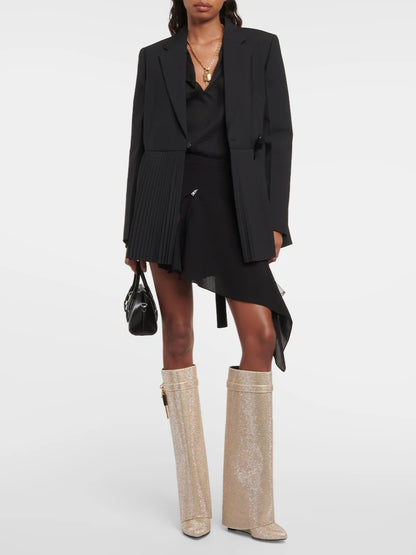 Shark Lock Boots In Strass