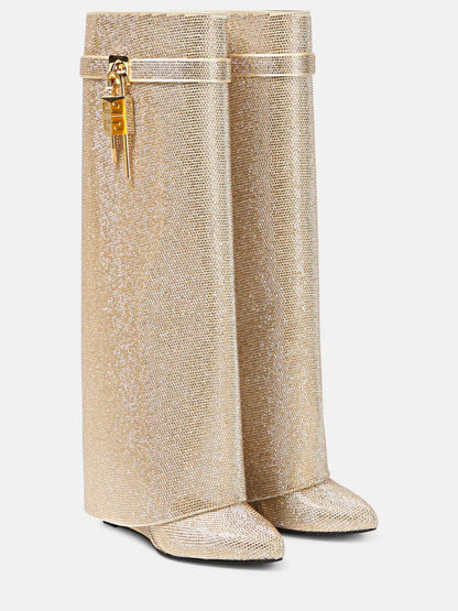 Shark Lock Boots In Strass