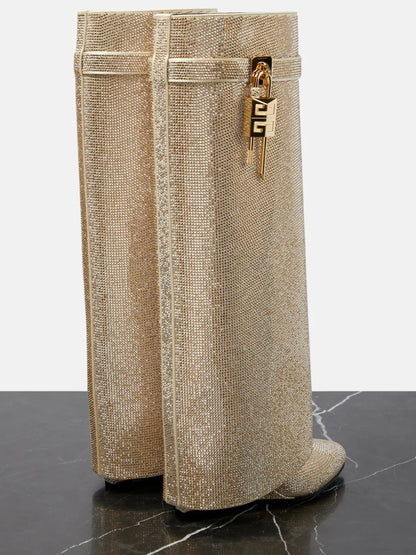 Shark Lock Boots In Strass