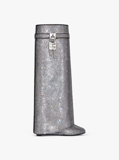 Shark Lock Boots In Strass
