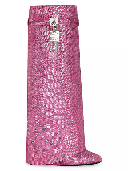 Shark Lock Boots In Strass