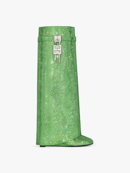 Shark Lock Boots In Strass