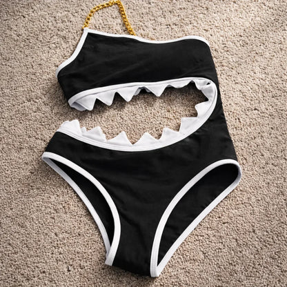 Shark Teeth Cutout Monokini