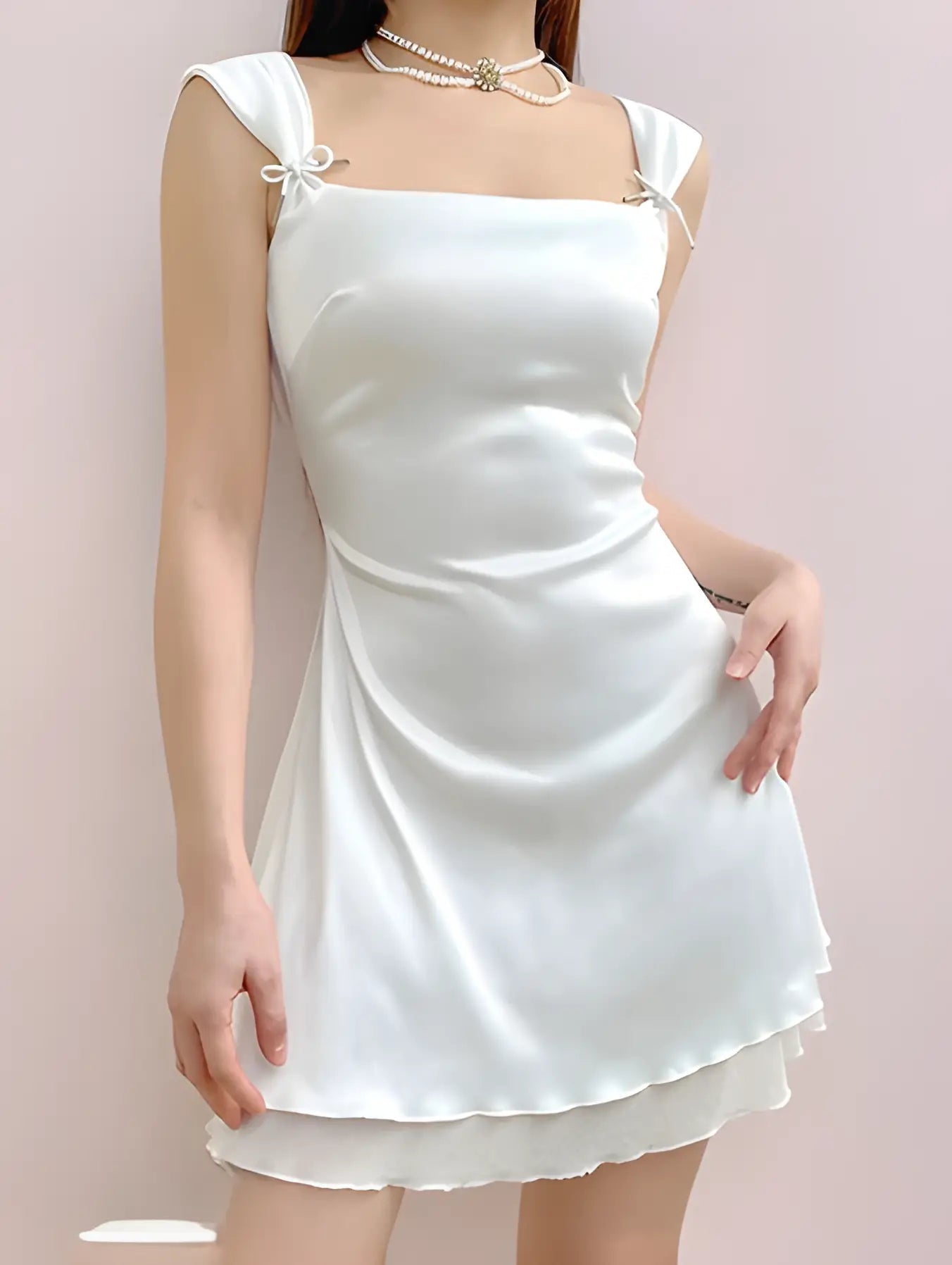 Sleeveless Square Neckline A-Line Mini Dress – Luxandluxy
