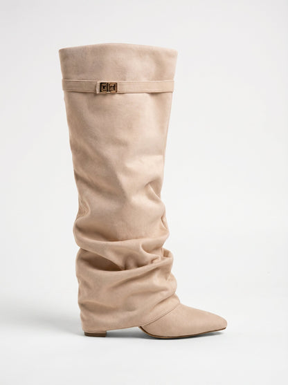 Slouchy Suede Knee High Boot