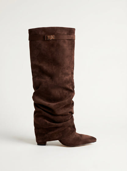 Slouchy Suede Knee High Boot
