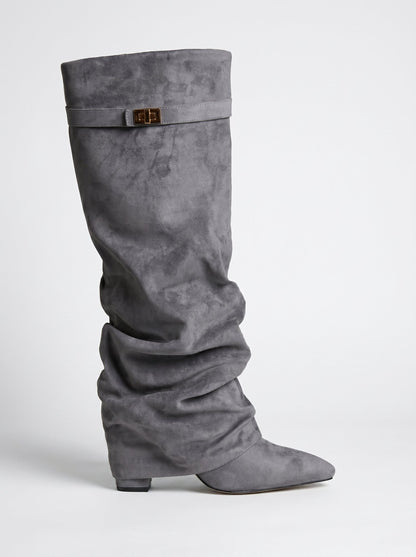 Slouchy Suede Knee High Boot
