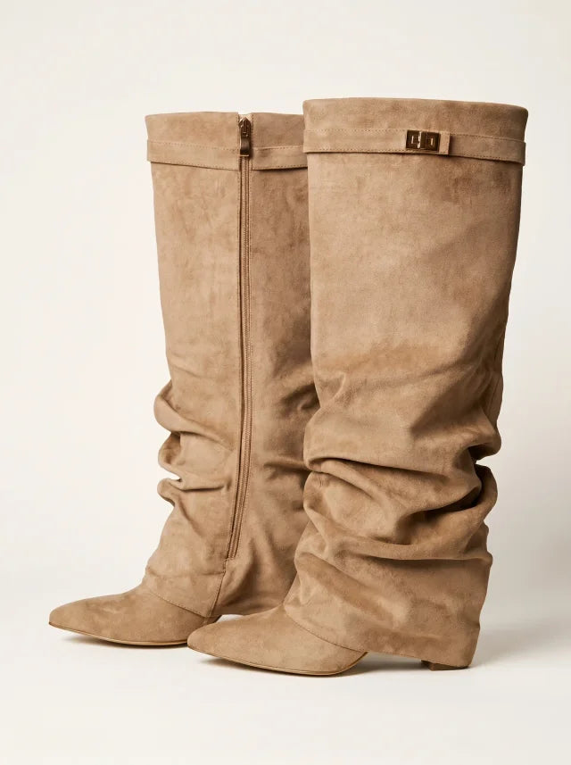 Slouchy Suede Knee High Boot
