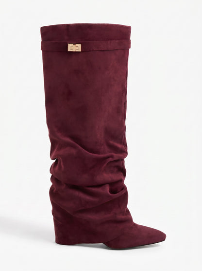 Slouchy Suede Knee High Boot