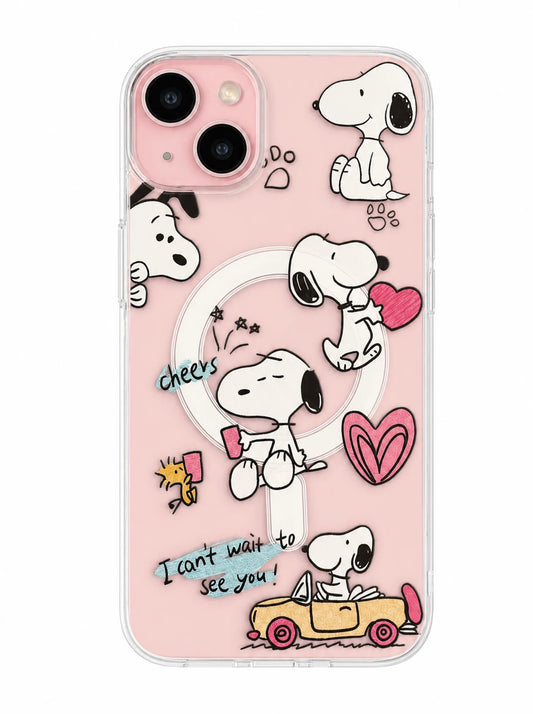 Snoopy Cheers Clear Magsafe iPhone Case