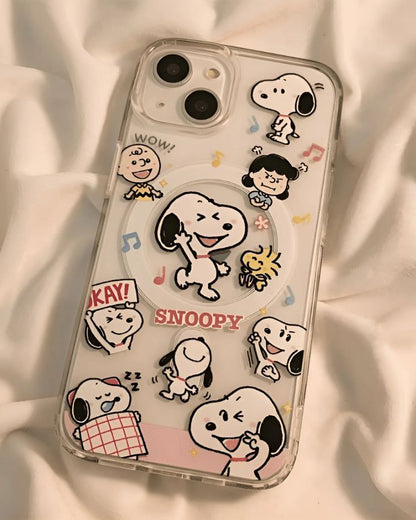 Snoopy Cheers Clear Magsafe iPhone Case