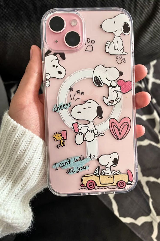Snoopy Cheers Clear Magsafe iPhone Case