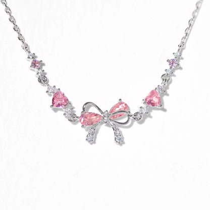 Sparkling Hearts Coquette Bow Bracelet