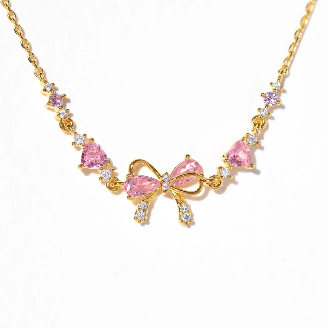 Sparkling Hearts Coquette Bow Bracelet