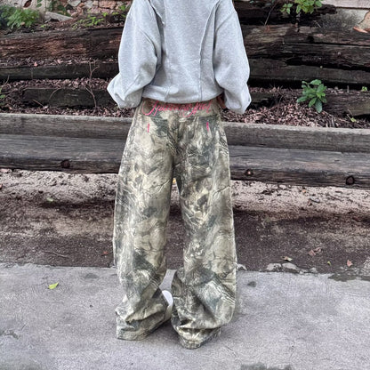 “Sparrow Spot” Camo Wide Leg Jeans