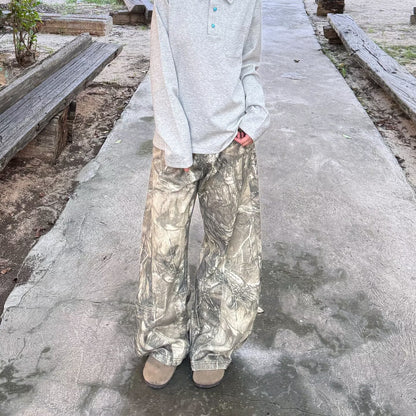 “Sparrow Spot” Camo Wide Leg Jeans