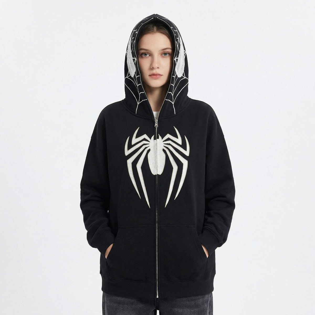 Spidey Web Zip-Up Mask Hoodie (NEW)