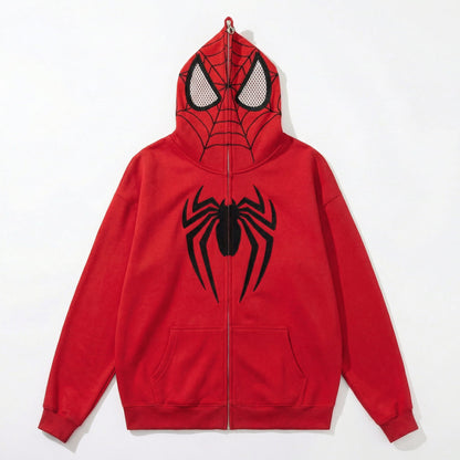 Spidey Web Zip-Up Mask Hoodie (NEW)