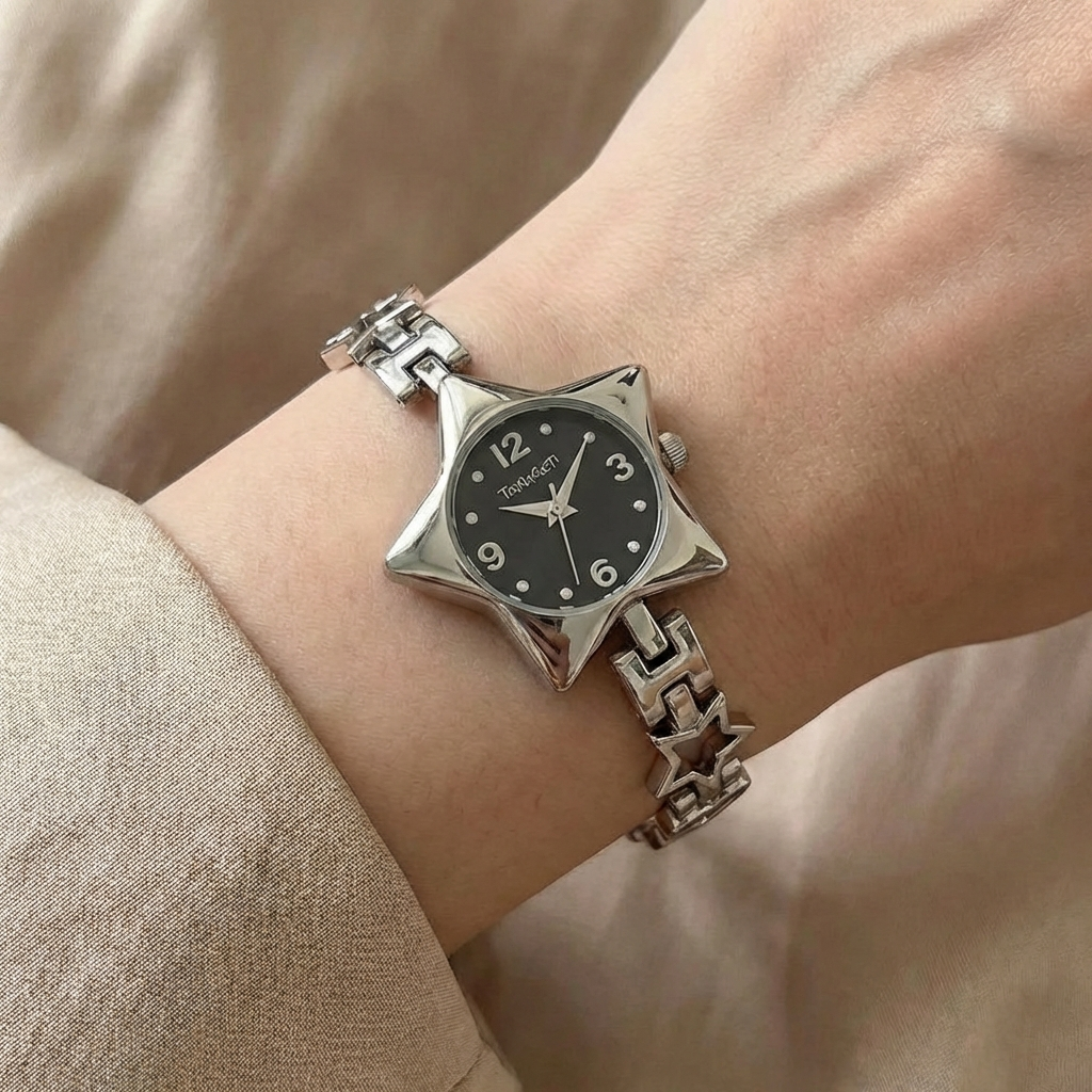 Star & Hearts Chain Bracelet Watch
