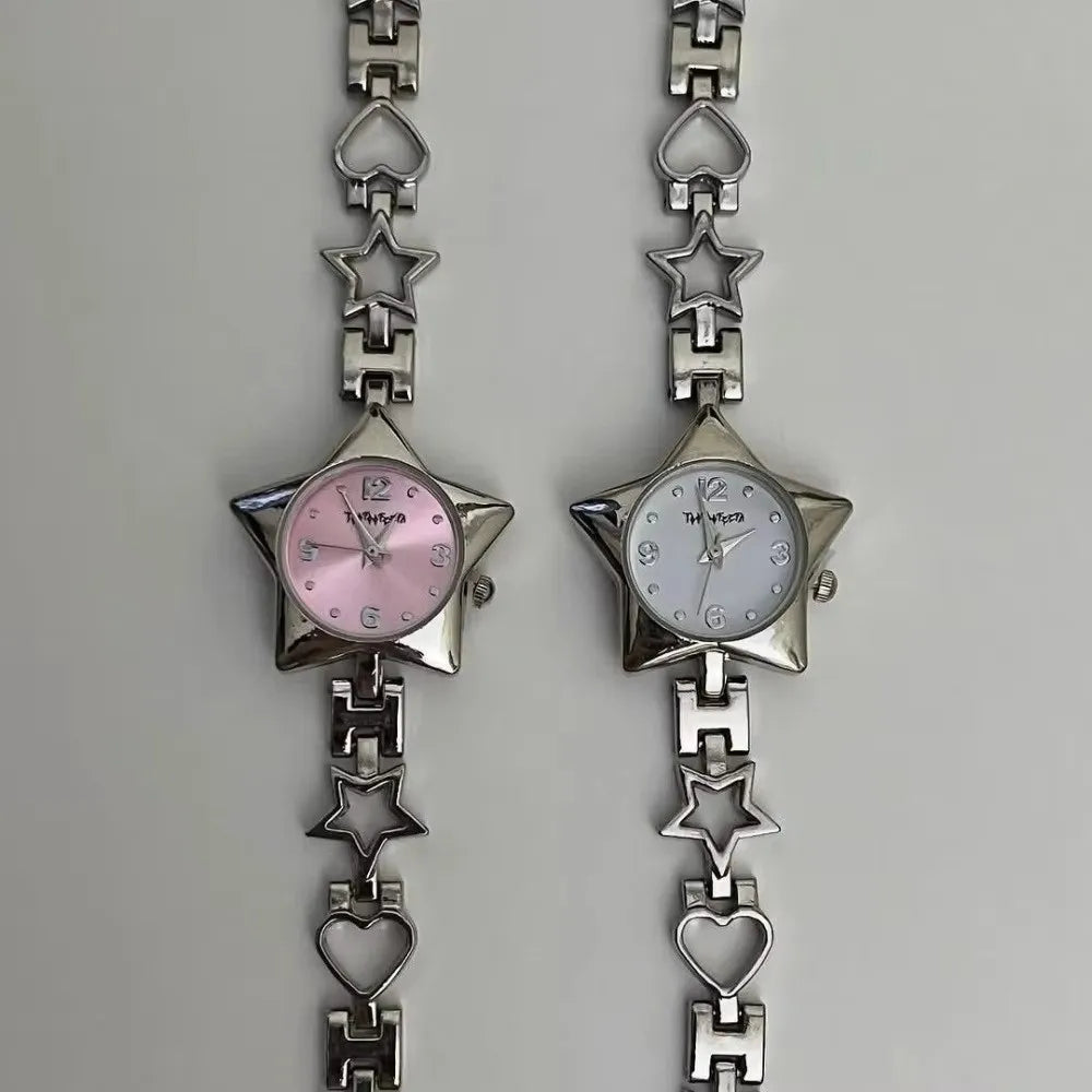Star & Hearts Chain Bracelet Watch