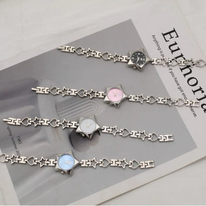 Star & Hearts Chain Bracelet Watch