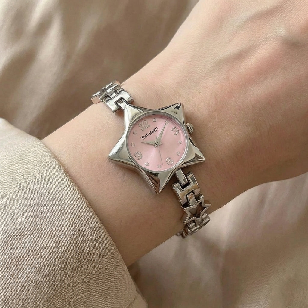 Star & Hearts Chain Bracelet Watch