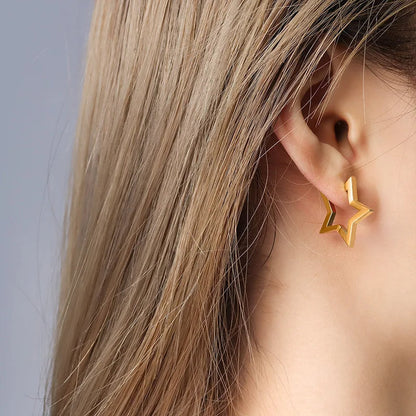 Star Hoop Earrings